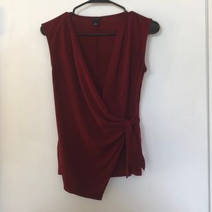 SM Ann Taylor Maroon Crepe Blouse